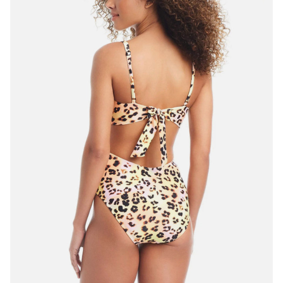 Bar Iii Women's Animal-Print O-Ring Monokini Swimsuit multi color Size L 15018 - Picture 2 of 2